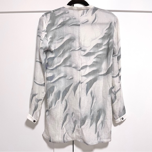 Helmut Lang Mars Print Silk Blouse Size P / XS / US 2 - Picture 4 of 12